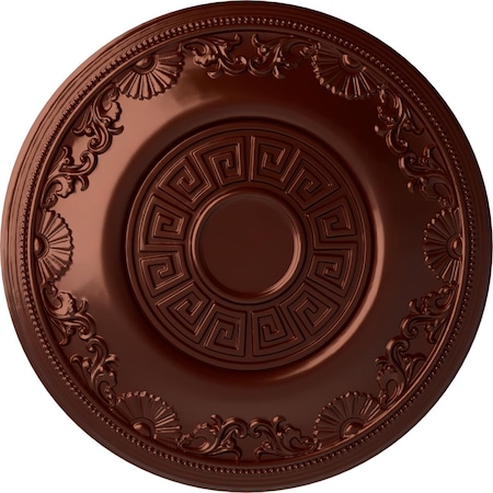 Ekena Millwork Nestor Ceiling Medallion (Fits Canopies up to 5"), Hand-Painted Antique Copper, 25 7/8"OD x 2 1/4"P CM25NEACS